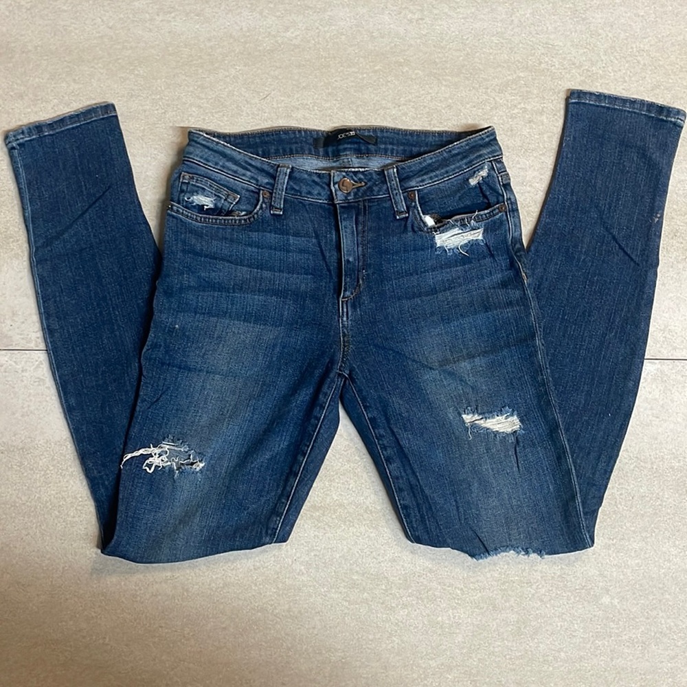 Joe’s distressed skinny ankle jeans
